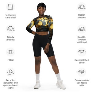 Recycled long-sleeve crop top