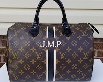 Monogrammed Hand paint with 3 stripes on bag *Customer provides a bag *