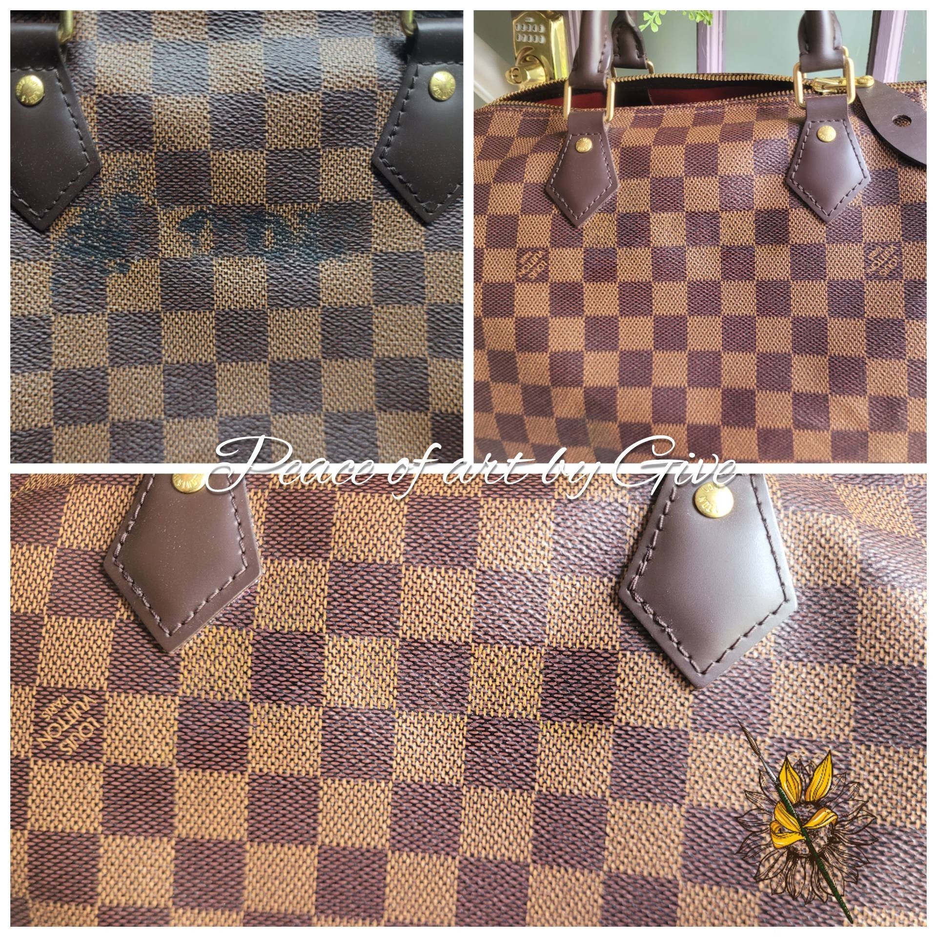 Louis Vuitton Damier Ebene Customized Hand Painted Butterfly