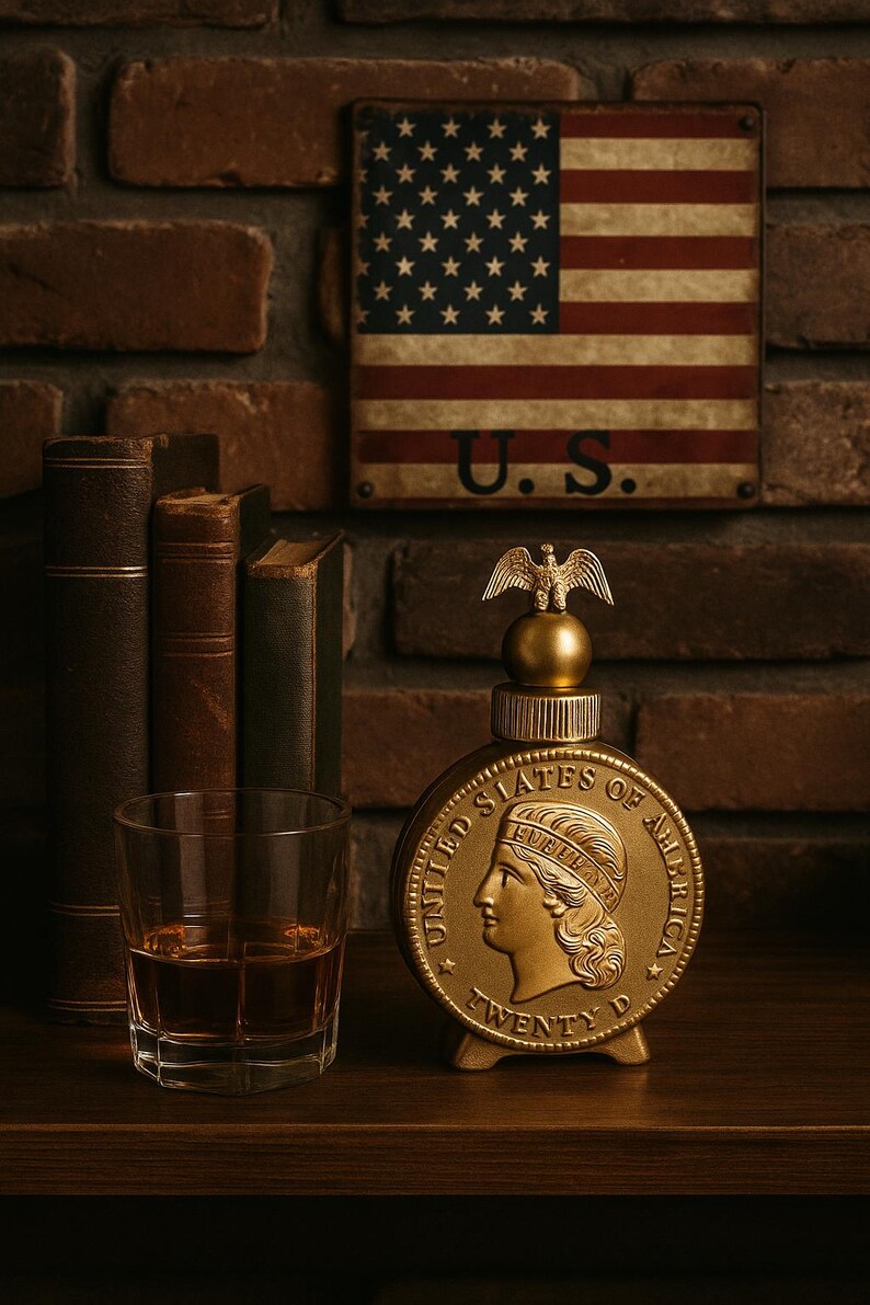 Vintage Avon Coin Decanter: Gold Liberty Coin Bottle With Eagle - Etsy