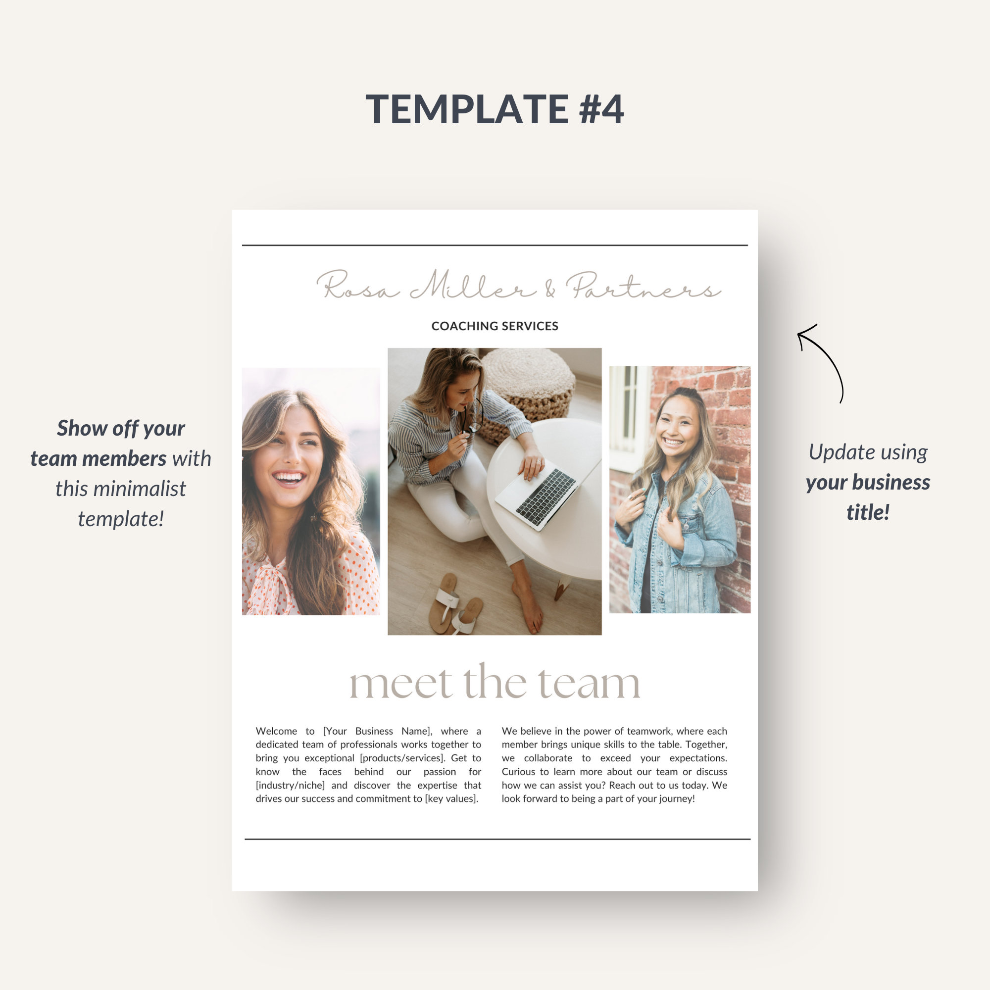 About Me Template About Me Page Canva Business Template Meet the Team