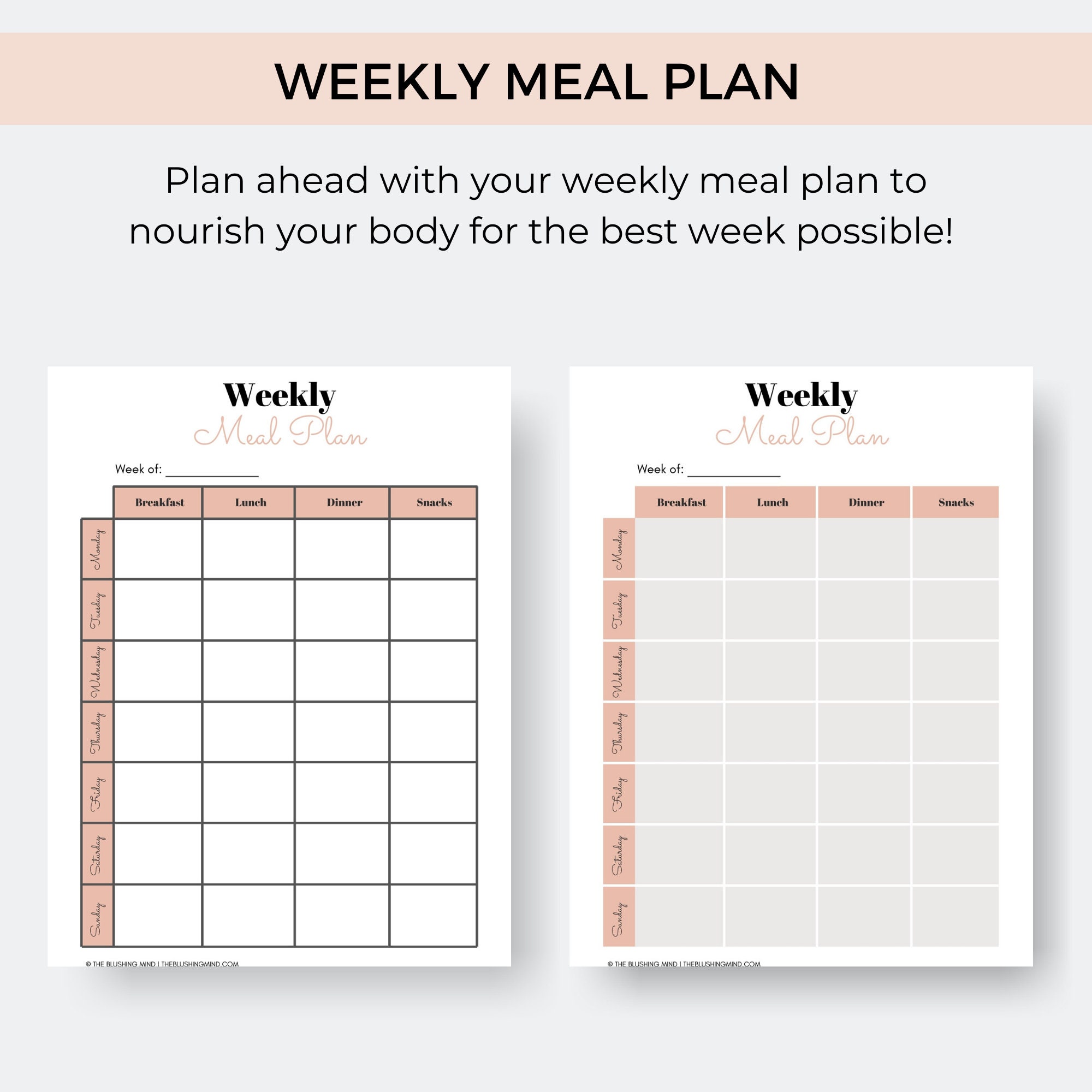 Meal Planner Journal Weekly Meal Plan Daily Meal Plan Etsy 日本