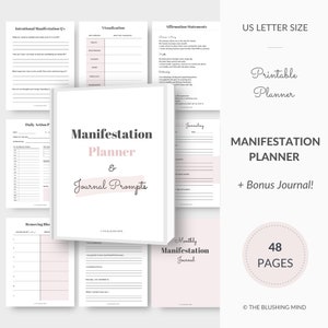 Manifestation Planner: The Law of Attraction, Monthly Journal, Daily Planner, Gratitude Journal, Abundance, Goal Setting, Printable Planner