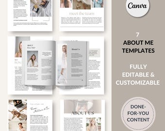 About Me Template About Me Page Canva Business Template Meet the Team Template Coach Template Design Life Coach Templates About Us Flyer
