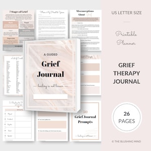 Trauertherapie Journal: Psychische Gesundheit, Verlust, Trauerheilung, Selbstfürsorge, Dankbarkeit, Wellness, Printable Journal