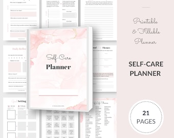 Self-Care Planner Printable, Self-Care Printable, Self-Care Journal, Self-Care Checklist, Gratitude Journal, Self-Care Challenge, Daily Plan