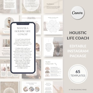 Coach holistique Coach bien-être Coach de vie spirituelle Modèles de publication Instagram modifiables Outils de communication pour les réseaux sociaux Canva Publications pleine conscience