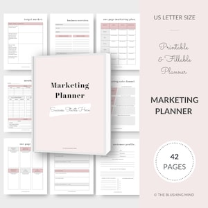 Marketing Planner: Marketing Strategy Template, Marketing Plan, Business Marketing, Business Plan, Fillable Planner, Printable PDF
