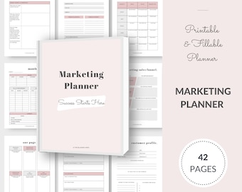 Marketing Planner: Marketing Strategy Template, Marketing Plan, Business Marketing, Business Plan, Fillable Planner, Printable PDF