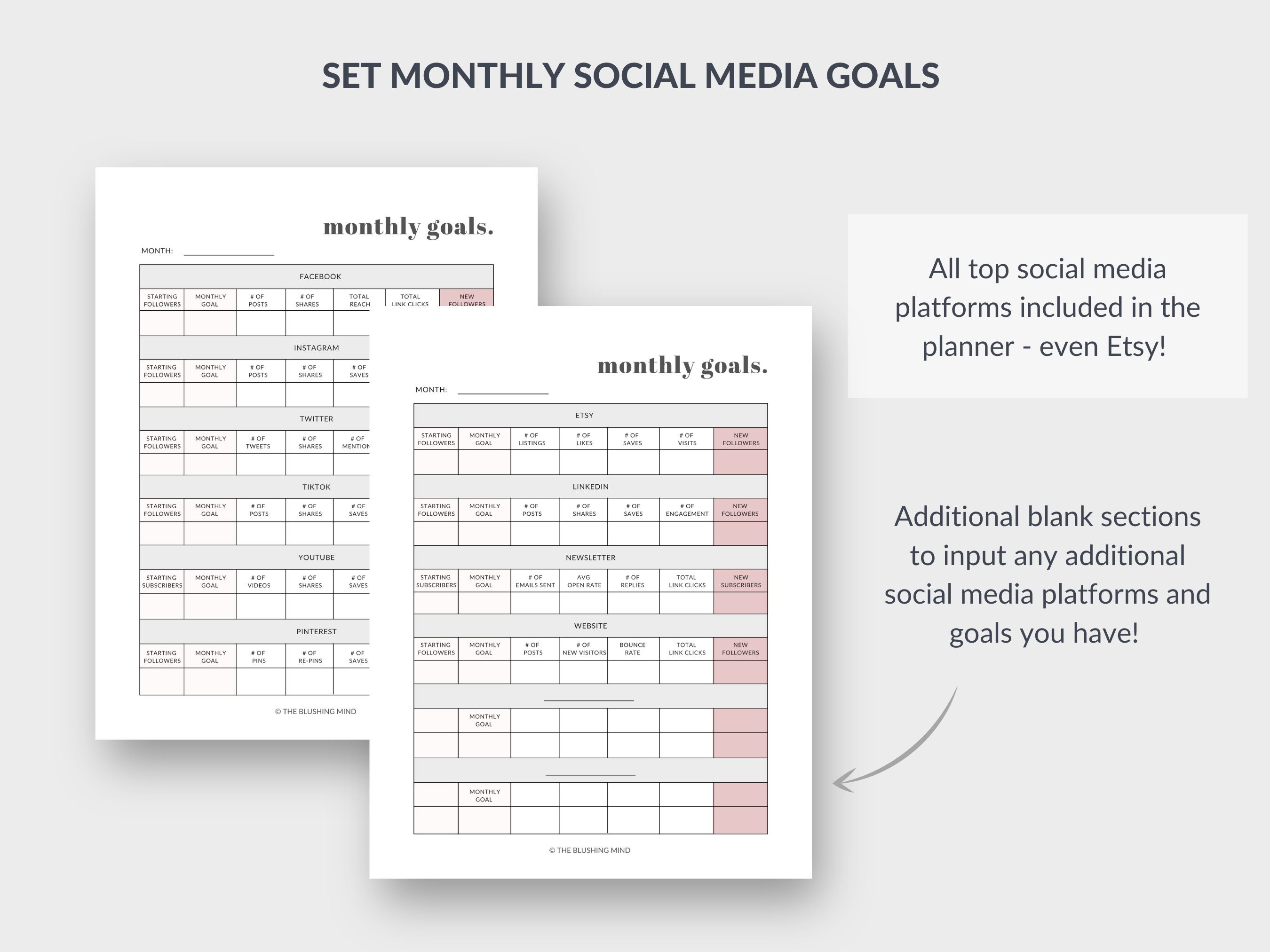 Social Media Planner: Social Media Template, Content Calendar, Content ...