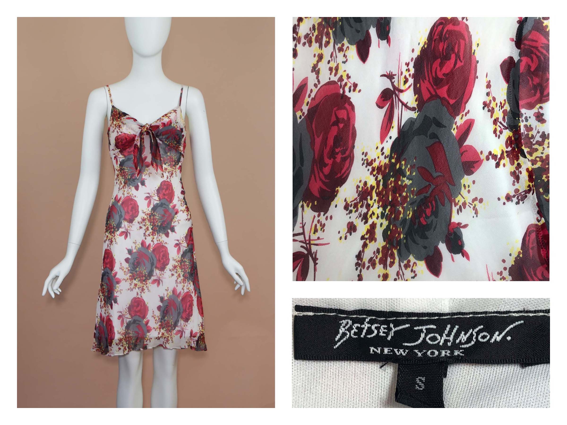 Vintage Betsey Johnson Y2K Handbag Black Pink Rosebud Floral Clear Dress  Purse