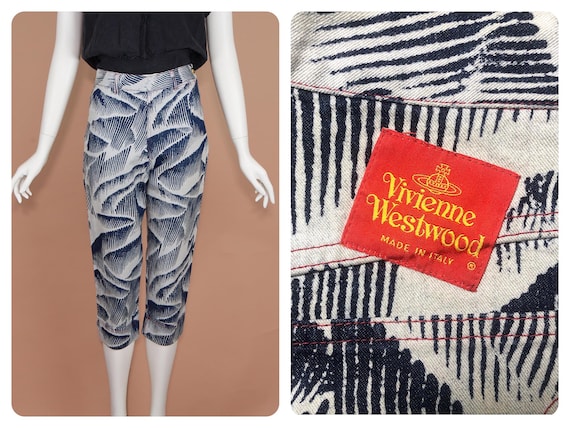 90s Vivienne Westwood Waves Denim Capris (XS/S) - image 1