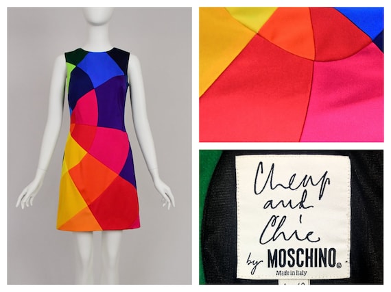 Moschino 90s Vintage Rainbow Dress