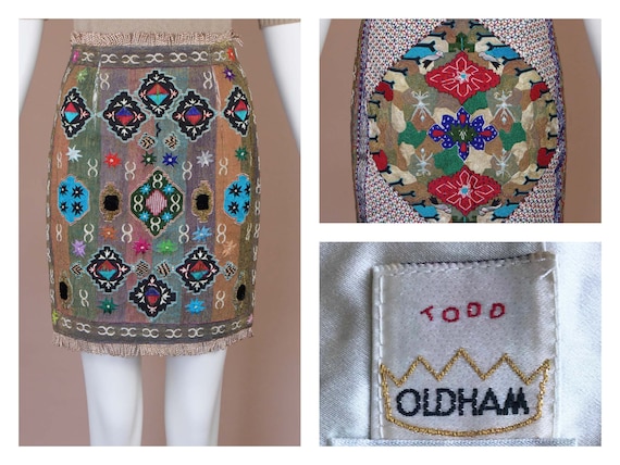 Todd Oldham Vintage Couture Embroidered Skirt