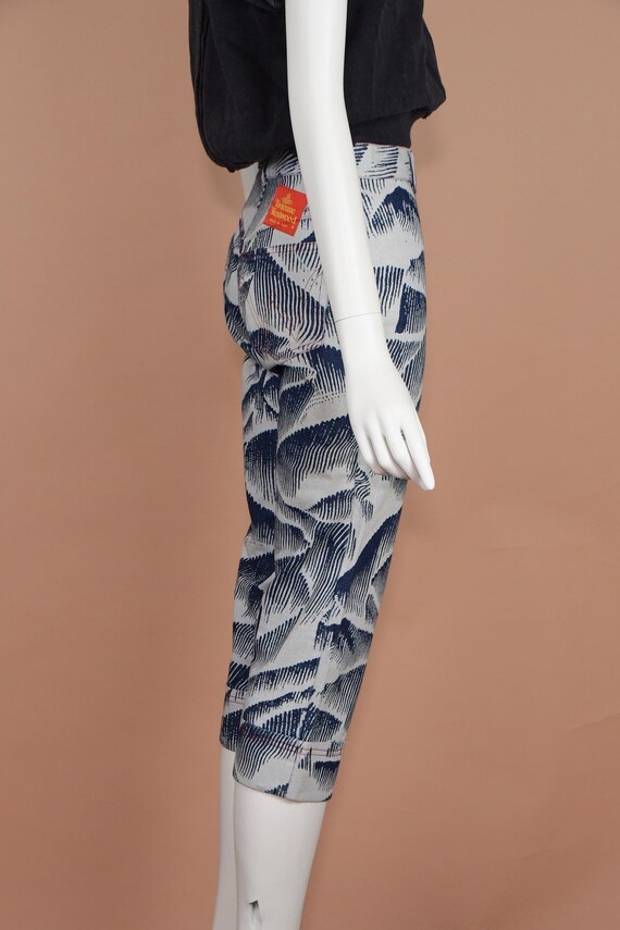 90s Vivienne Westwood Waves Denim Capris (XS/S) - image 4