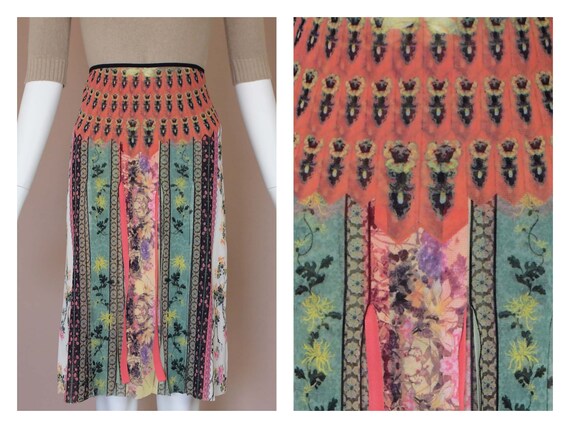 Vivienne Tam Floral Ribbon Skirt
