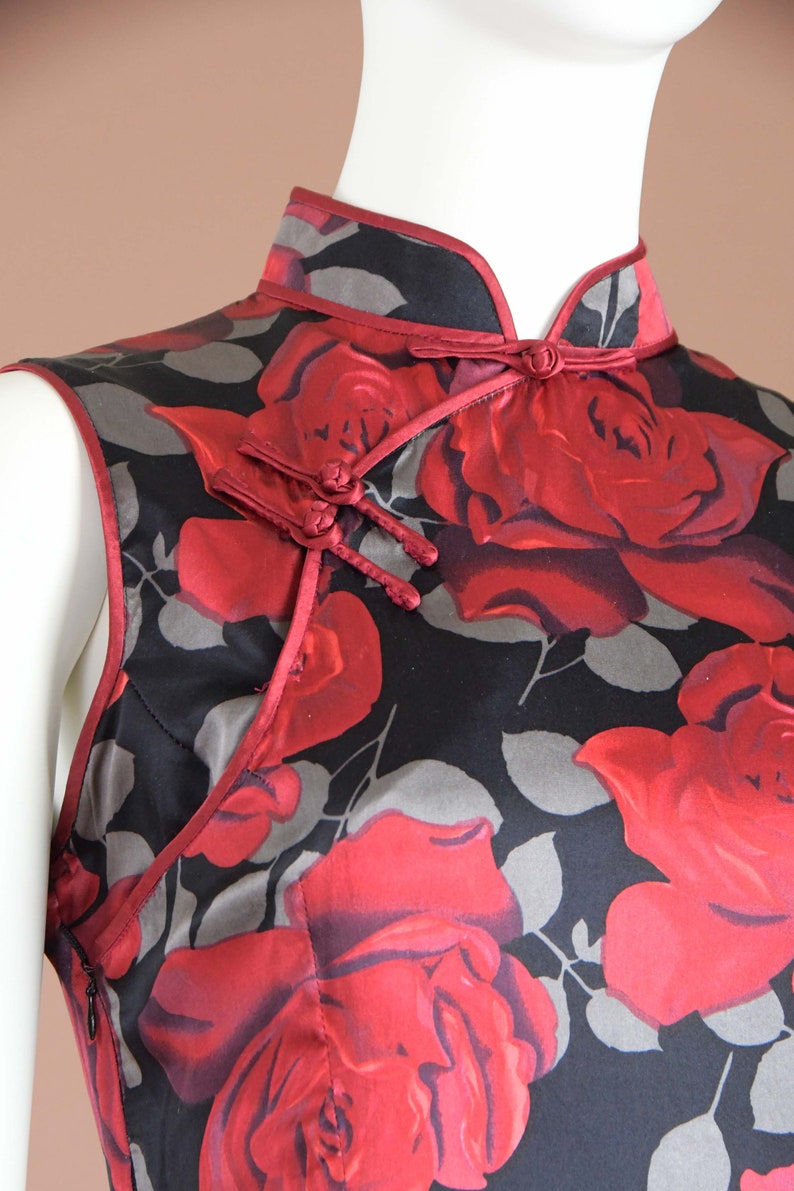 Vintage Rose Print Cheongsam