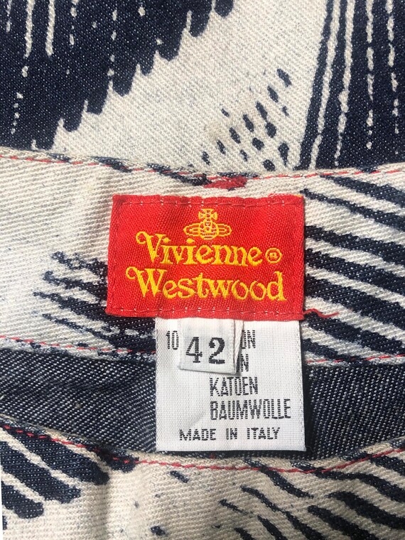 90s Vivienne Westwood Waves Denim Capris (XS/S) - image 7