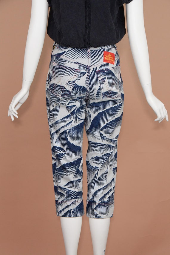 90s Vivienne Westwood Waves Denim Capris (XS/S) - image 5