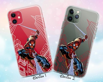 Spider-Man Phone Case, Comic Book Superhero Clear Cover for iPhone 17/16/15 Pro Max, Spiderman Comic Book Tough Case