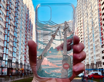 Japanese Art Phone Case: Urban Cityscape Design