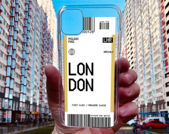 London Plane Ticket Phone Case: Custom City Travel Cover
