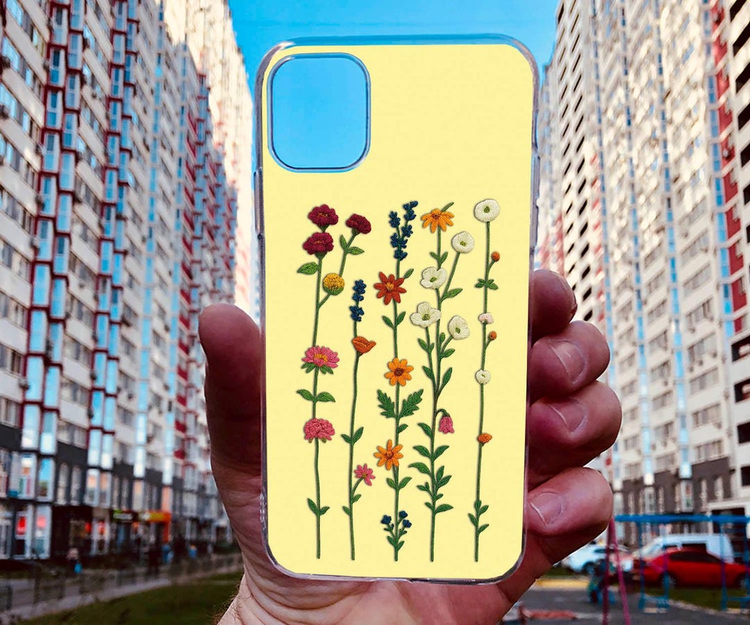 Embroidered Illustration Phone Case: Iphone, for Samsung, Pixel - Etsy