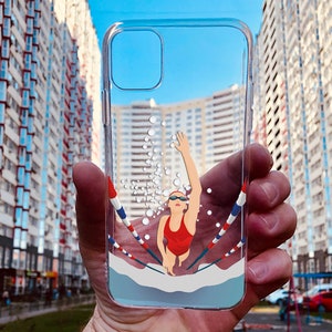 Schwimmer iPhone 14 15 16 Pro Max Hülle iPhone 13 15 Mini Hülle iPhone XR Hülle iPhone XS Max Hülle iPhone 7 8 Plus Hülle