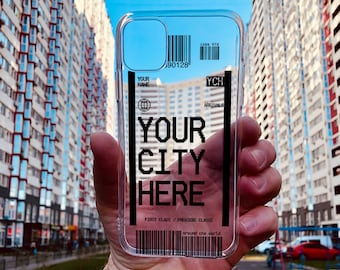 Funda para iPhone con billete de avión personalizado: Tarjeta de embarque personalizada