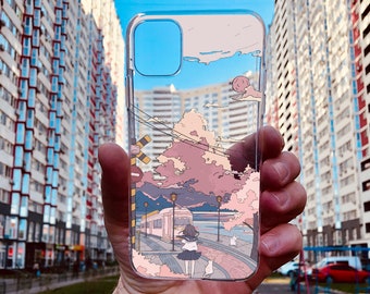 Anime Town Tram Phone Case, Protective Cover