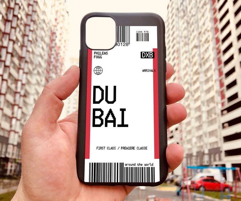 Dubai Custom Air Plane Ticket City Name case for iPhone case 7 Etsy