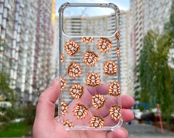 Funda para iPhone Monster Gift con diseño de zorro japonés (modelos 17/16/15): impresión UV, borde transparente.