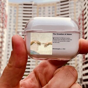 Creazione della custodia per AirPod di Adam: custodia in plastica trasparente Michelangelo