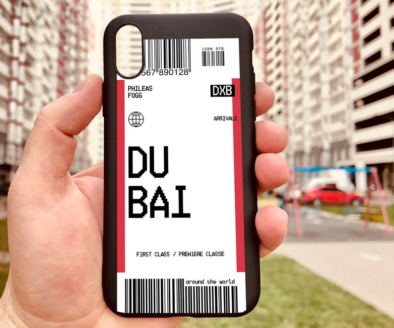 Dubai Custom Air Plane Ticket City Name case for iPhone case 7 Etsy