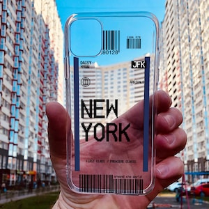 Custom City Flight Ticket Phone Case: Clear iPhone Case