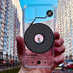 Aangepaste songteksten vinylplaat telefoonhoesje: iPhone, Pixel, voor Samsung