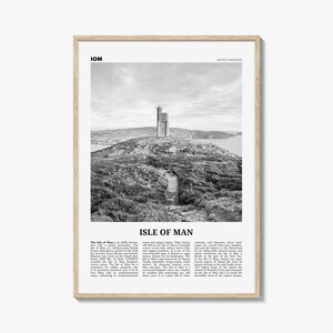 Isle Of Man Poster Schwarzweiß, Isle Of Man Wandkunst, Isle Of Man Poster, Mann, Mannin, Ellan, Vannin, UK, United Kingdom, Europe
