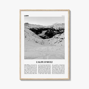 L&#39;Alpe d&#39;Huez Print Black and White, Alpe d’Huez Wall Art, Alpe d’Huez Poster, Alpe d’Huez Photo, Alpe d’Huez Décor, L&#39;Alpe d&#39;Huez, France