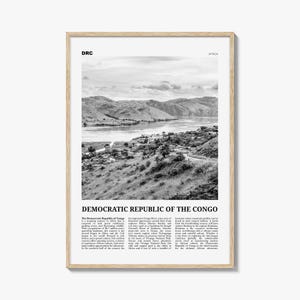 Democratic Republic of the Congo Print Black and White, Congo Wall Art, Congo Poster, Congo Photo, Congo Wall Decor, Africa Poster Print