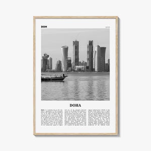 Doha Print Black and White, Doha Wall Art, Doha Poster, Doha Photo, Doha Wall Decor, Qatar, Arab, Middle East, ad-Dawḥa, ad-Dōḥa