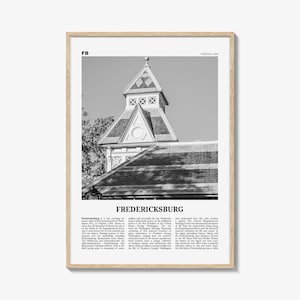 Fredericksburg Poster Print Black and White, Virginia Travel Wall Art, Historic Architecture Decor