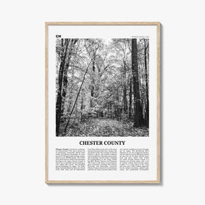 Chester County Druck Schwarzweiß, Chester County Wandkunst, Chester County Poster, Chester County Foto, Chester Wanddekor, Chester Karte