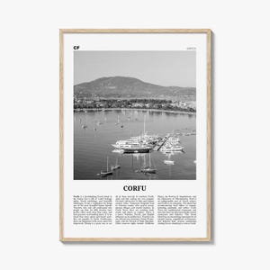 Corfu Print Black and White, Corfu Wall Art, Corfu Poster, Corfu Photo, Corfu Wall Décor, Kerkyra, Κέρκυρα, Greece, Ionian Islands