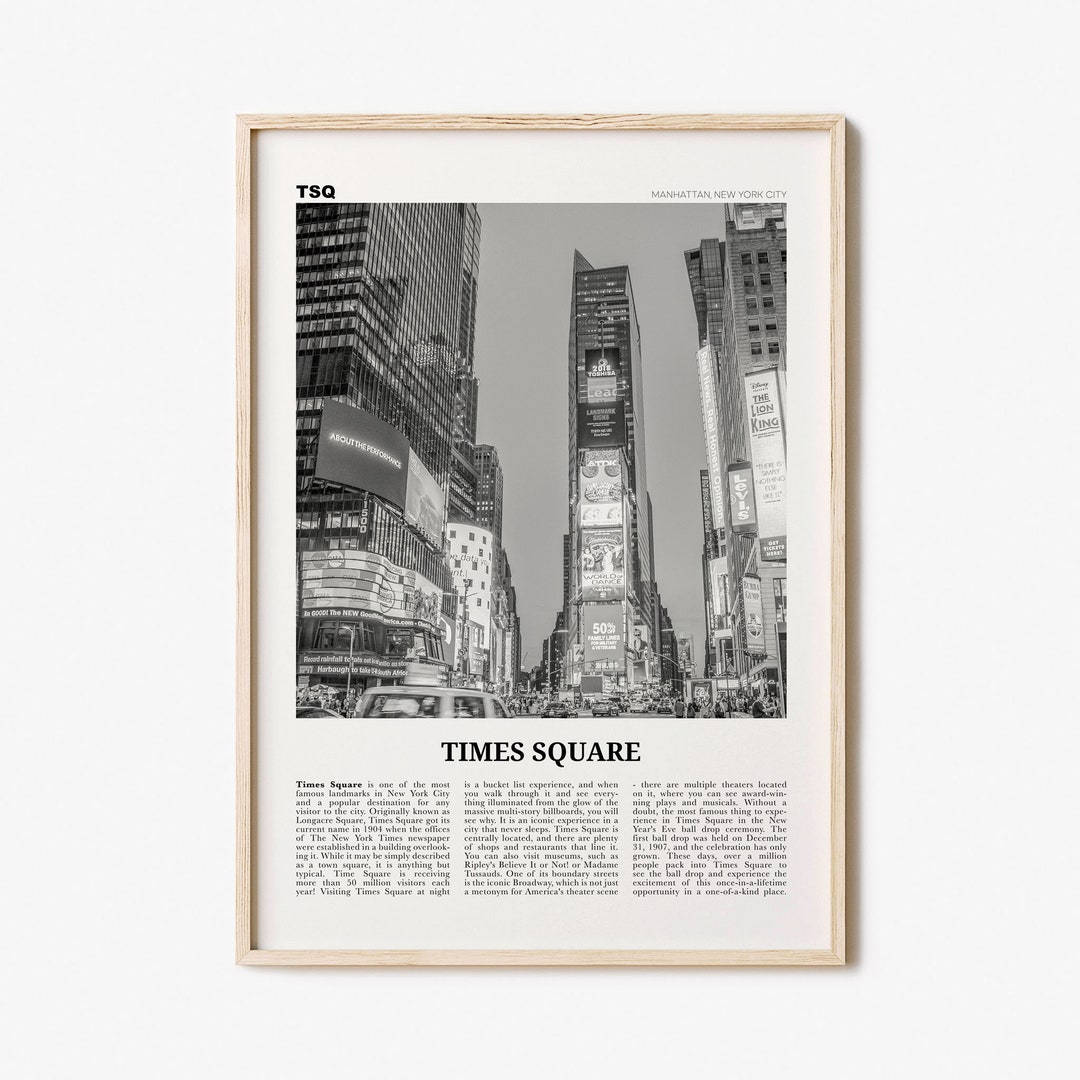 Times Square Print Black and White, Times Square Wall Art, Times Square ...