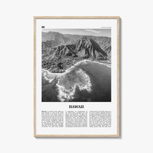 Hawaii Print Black and White No 3, Hawaii Wall Art, Hawaii Poster, Hawaii Photo, Hawaii Wall Decor, Hawaiian Islands Poster Print