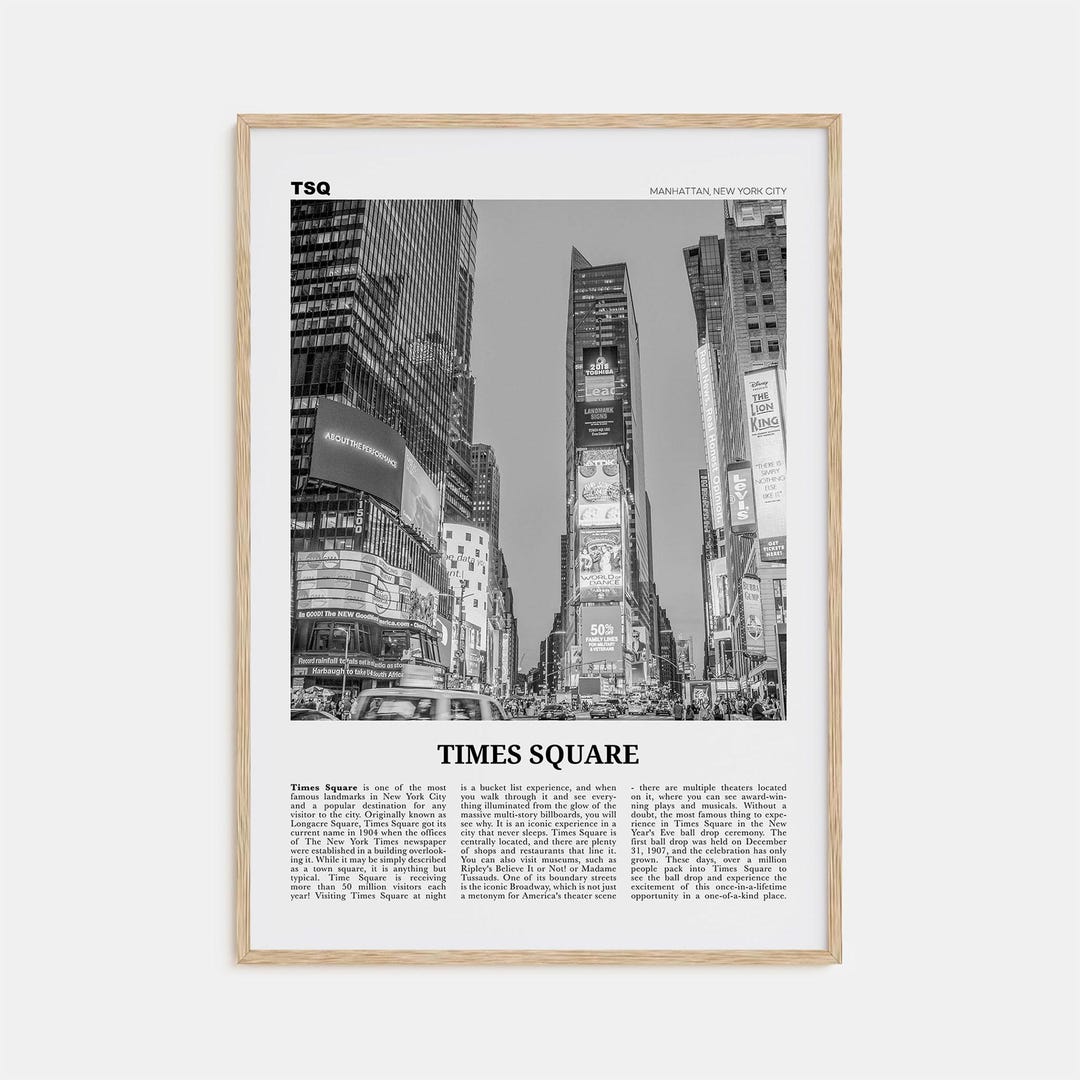 Times Square Print Black and White, Times Square Wall Art, Times Square ...