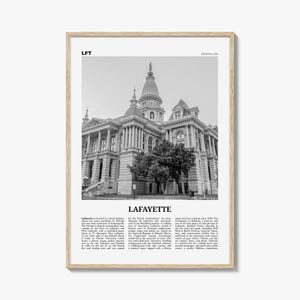 Lafayette Print Black and White Indiana, Lafayette Wall Art, Lafayette Poster, Lafayette Photo, Lafayette Wall Décor, USA, United States