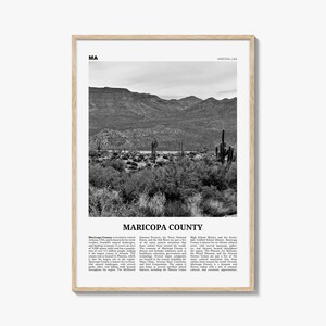 Maricopa County Print Black and White, Maricopa County Wall Art, Maricopa County Poster, Maricopa Photo, Maricopa Wall Décor, Maricopa Map