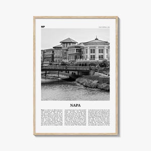 Napa Print Black and White, Napa Wall Art, Napa Poster, Napa Photo, Napa Wall Décor, California, USA, United States
