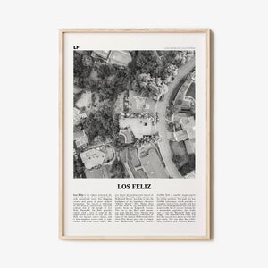 Los Feliz Print Black and White, Los Feliz Wall Art, Los Feliz Poster, Los Feliz Photo, Los Feliz Decor, California, Los Angeles